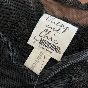 Moschino Black Sheer Lace Chemise